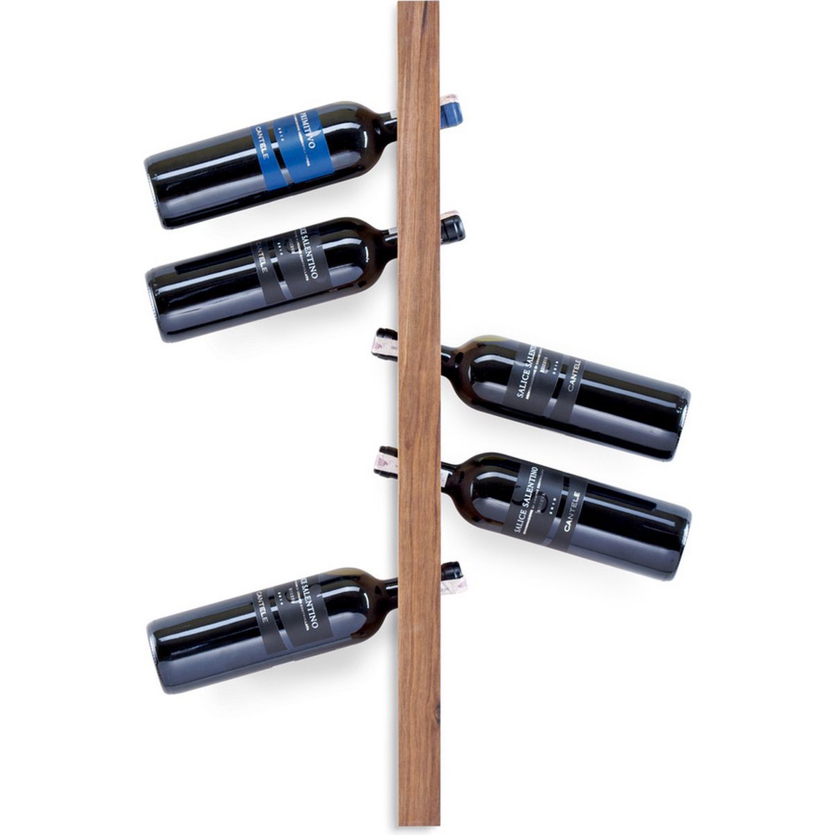 Botellero de Madera para Pared Tu Las™ - 77 x 9 x 4 cm - Porta Botellas de Vino Flotante - Madera de Nogal