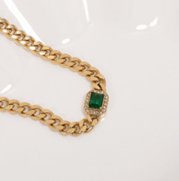 Rafal - Cuban Link Chain Halskæde Cz Crystal Choker