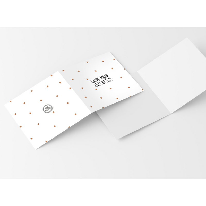 Greeting cards with white envelope "Get Well Soon"