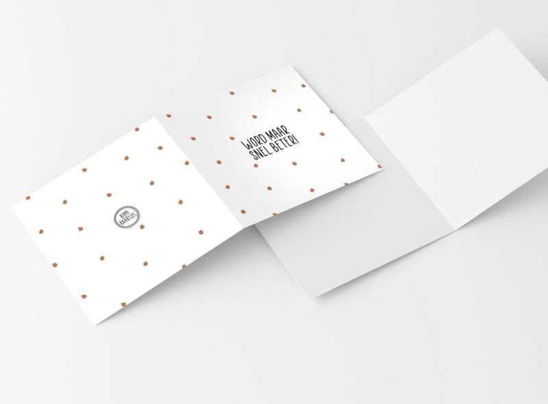 Greeting cards with white envelope "Get Well Soon"