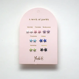 Box of 7 Earrings — Starfish Poetry Week - English