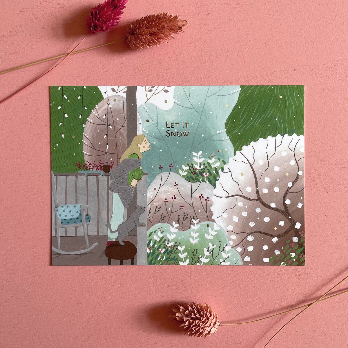 Let it snow postcard