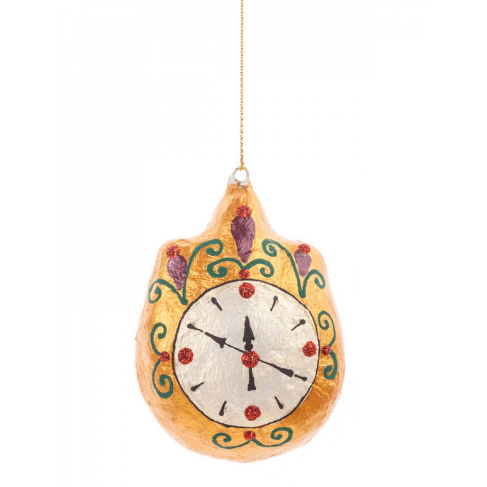 Handgemachte Uhr aus Pappmaché (Sammlung Nussknacker)