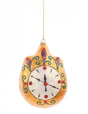 Handgemaakte papier-mache klok (Notenkraker collectie)