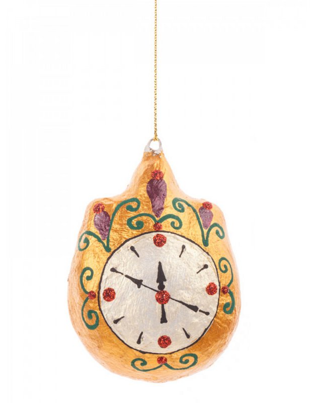 Handgemachte Uhr aus Pappmaché (Sammlung Nussknacker)