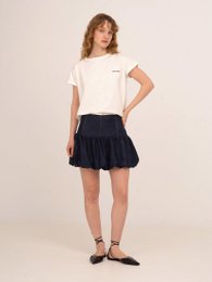 Carmen wit T-shirt met patchdetail