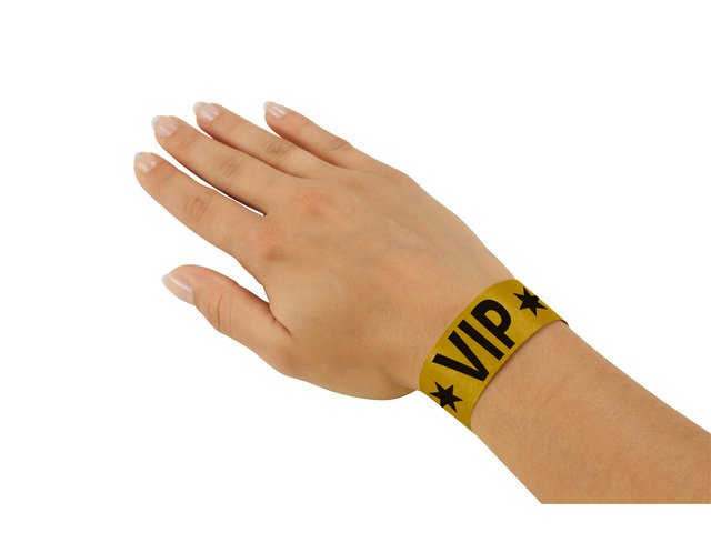 Bracelets événementiels Sigel super doux 255x25mm or avec impression VIP 120 pcs