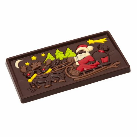 Chocolade handgemaakte reep kerst vader (donker) 105 Grs