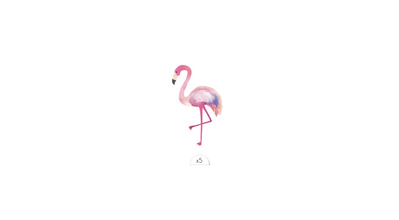 Tatouage éphémère : Flamant rose x5