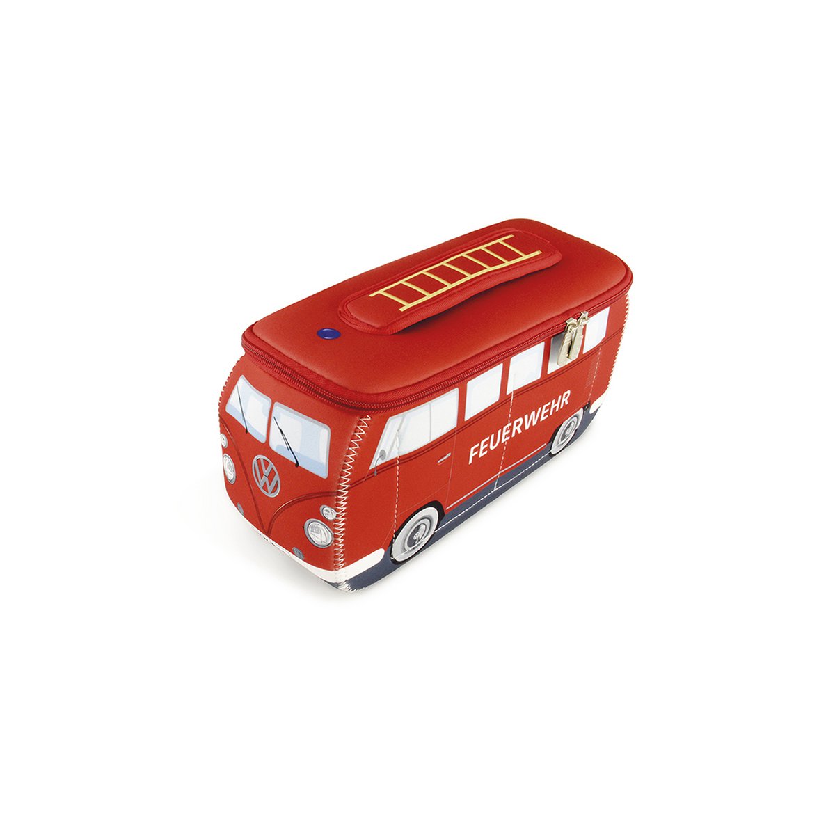 Volkswagen VW T1 Bus 3D Neopreen Universele Tas - Klein - Feuerwehr/Brandweerwagen/Rood