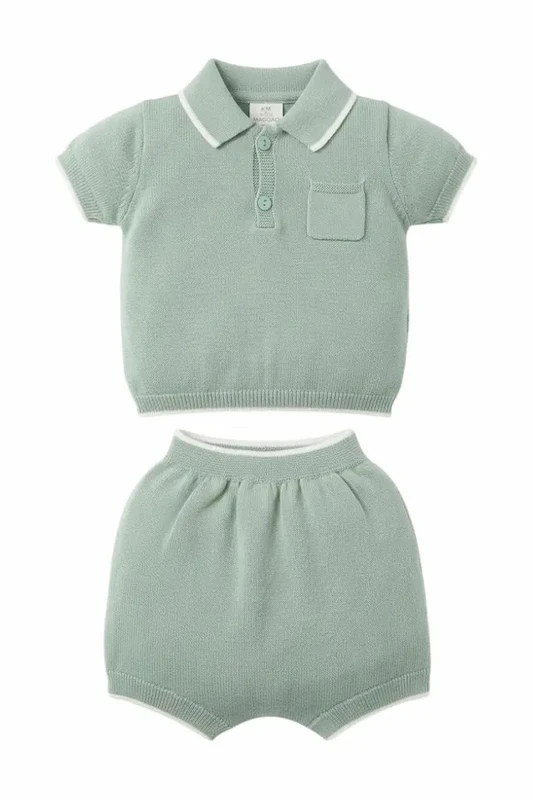 Conjunto bebé niño punto, polo y shorts