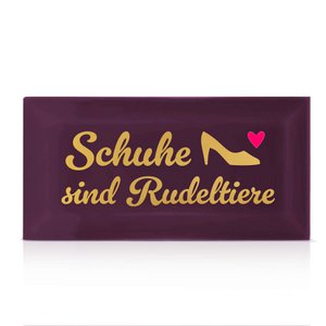 Metro-Fliese "Schuhe sind Rudeltiere" berry/gold