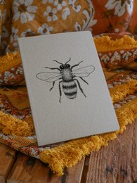 Grass paper notebook bee