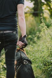 Soft leather leash from the Fluffy Puppy brand, length 175 cm, width 3 cm, hand made!