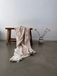 Muslin blanket - ROSE - old pink-white - 2.20 x 2.50 m