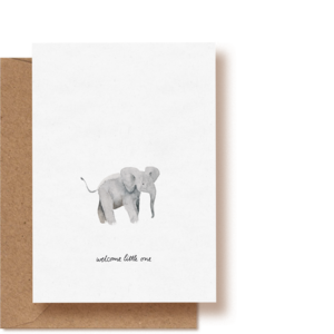 Baby elephant - welcome little one | Greeting card