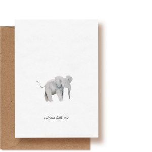 Baby elephant - welcome little one | Greeting card