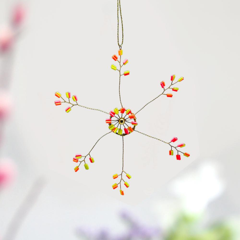 Decoratie Sparkle Ultrafine Starflower neon