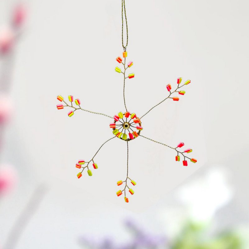 Decoratie Sparkle Ultrafine Starflower neon