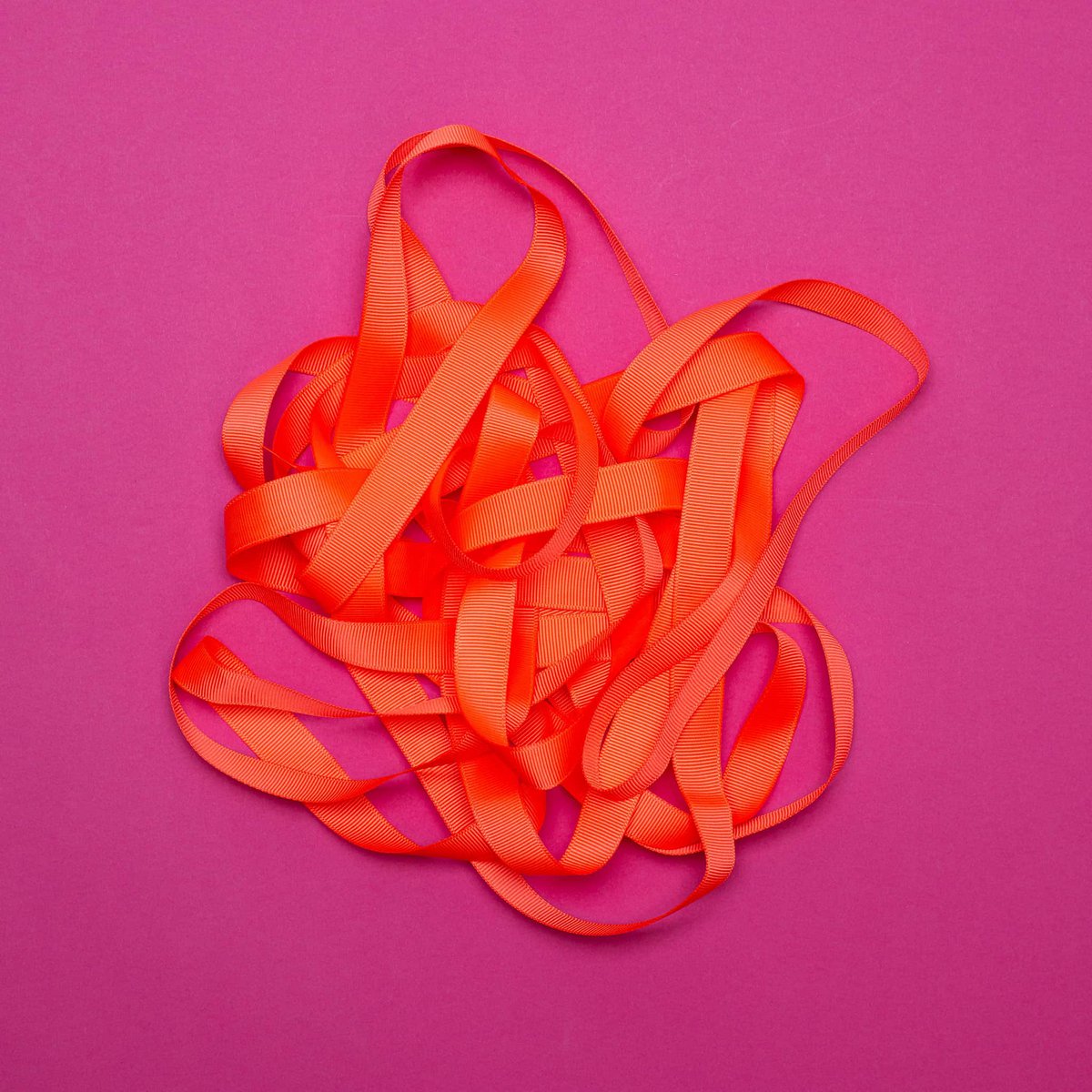 Cadeaulint neon oranje, neon oranje lint gemakkelijk te strikken, 16 mm x 5 m neon grosgrain lint voor het inpakken van geschenken
