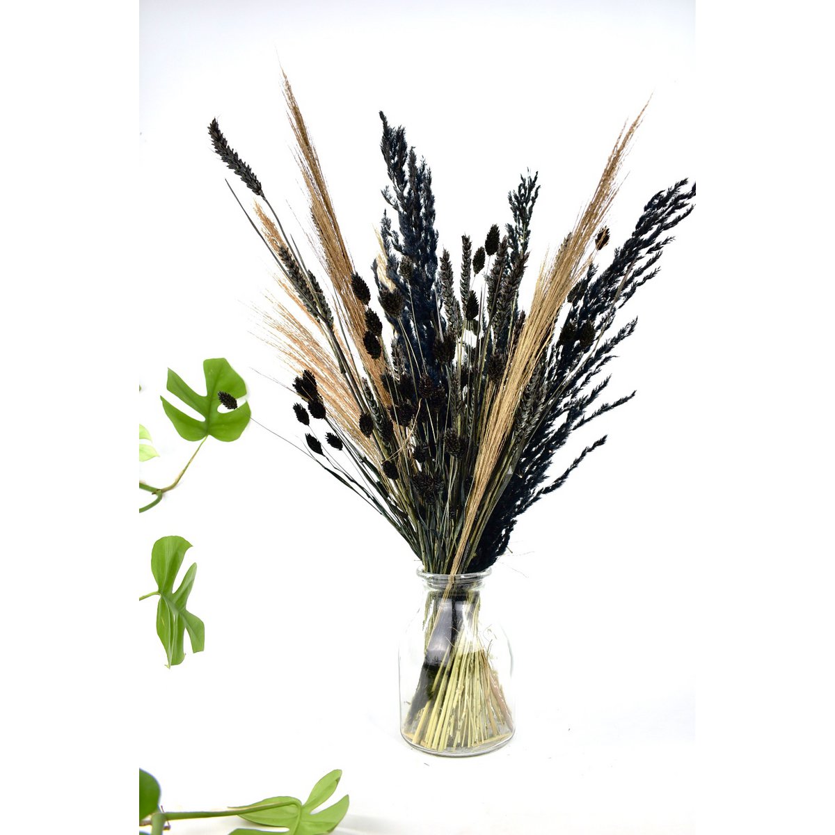 Tørret blomsterbuket - Sort - 60 cm