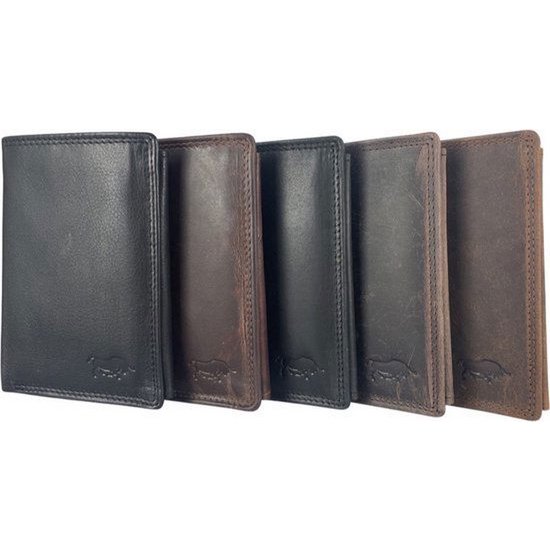 Schwarze Brieftasche Wallet Männer echt lernen RFID Anti Skim