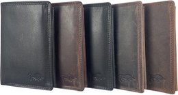 Schwarze Brieftasche Wallet Männer echt lernen RFID Anti Skim