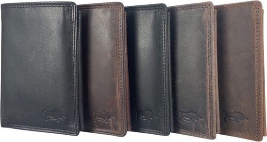 Schwarze Brieftasche Wallet Männer echt lernen RFID Anti Skim