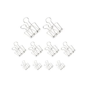 Fold Back Clips, Silber, 10 Stück