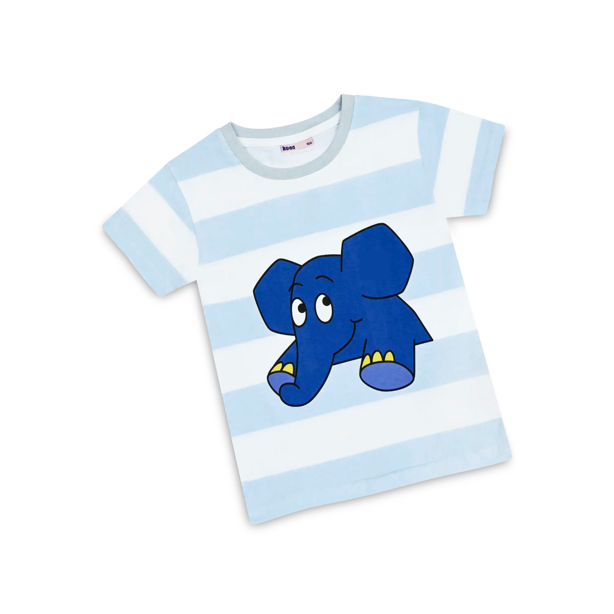 koaa – L'Éléphant « Guck Guck » Stripes – T-Shirt blanc/bleu