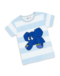 koaa – L'Éléphant « Guck Guck » Stripes – T-Shirt blanc/bleu