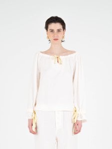 Pyjama-Hemd in Arctic Cream