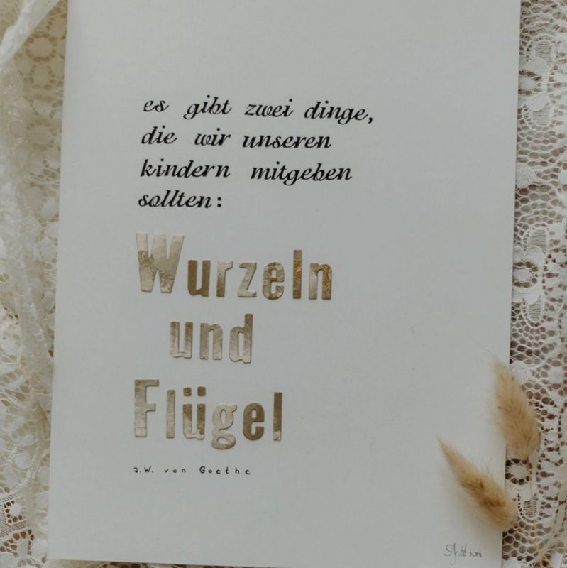 Art print "Wurzeln & Flügel" Stamped Mural