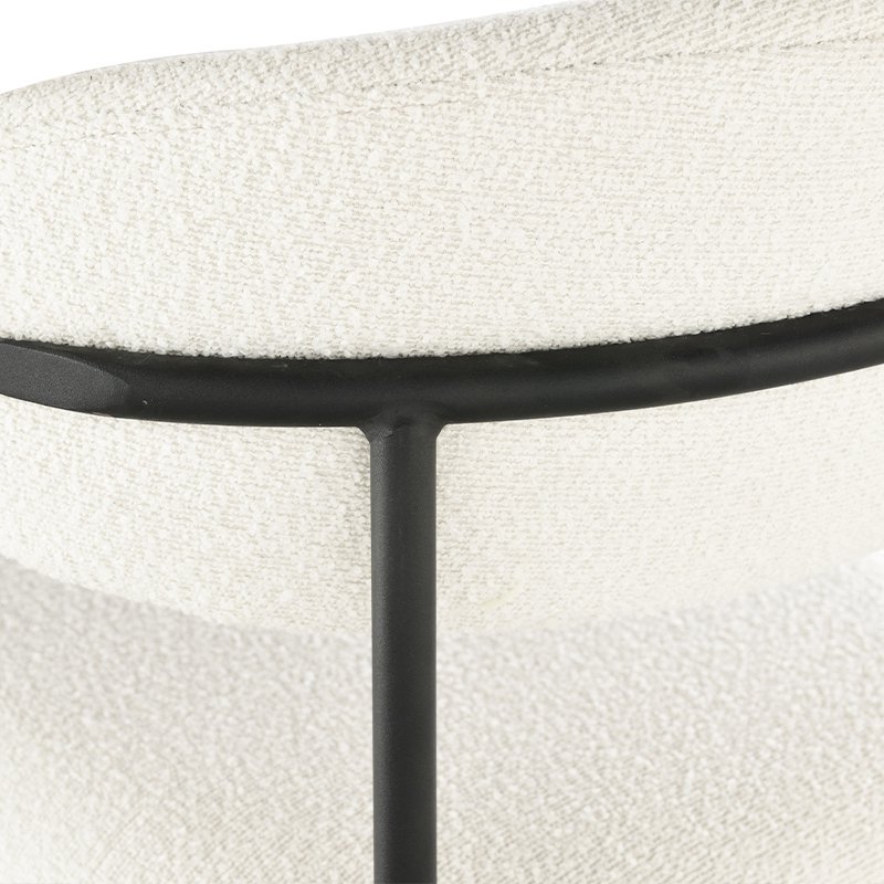 Zahra Bar Stool [Set van 2] [Wit] [Boucle Fabric] [65 cm]