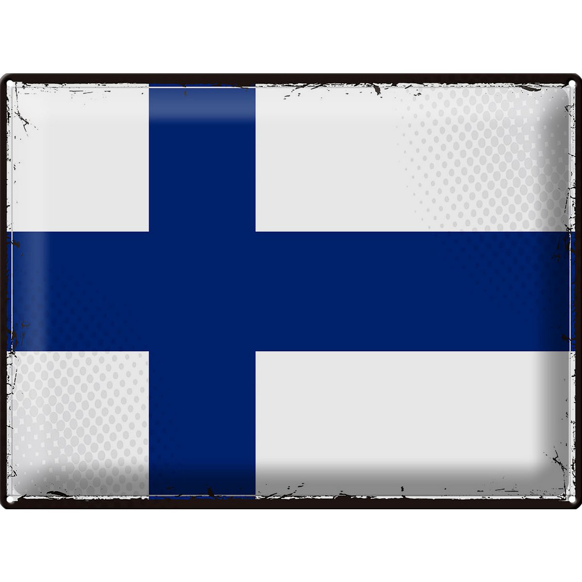 Tin Sign Flag Finland 40x30cm Retro Flag of Finland