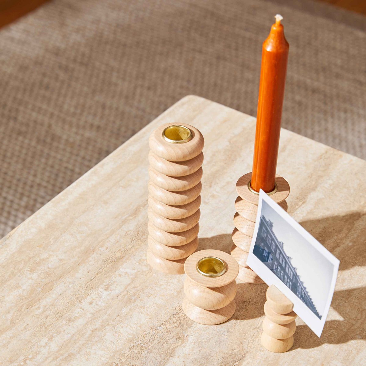 Totem-Kerzenhalter aus Holz - Tall Nº 1