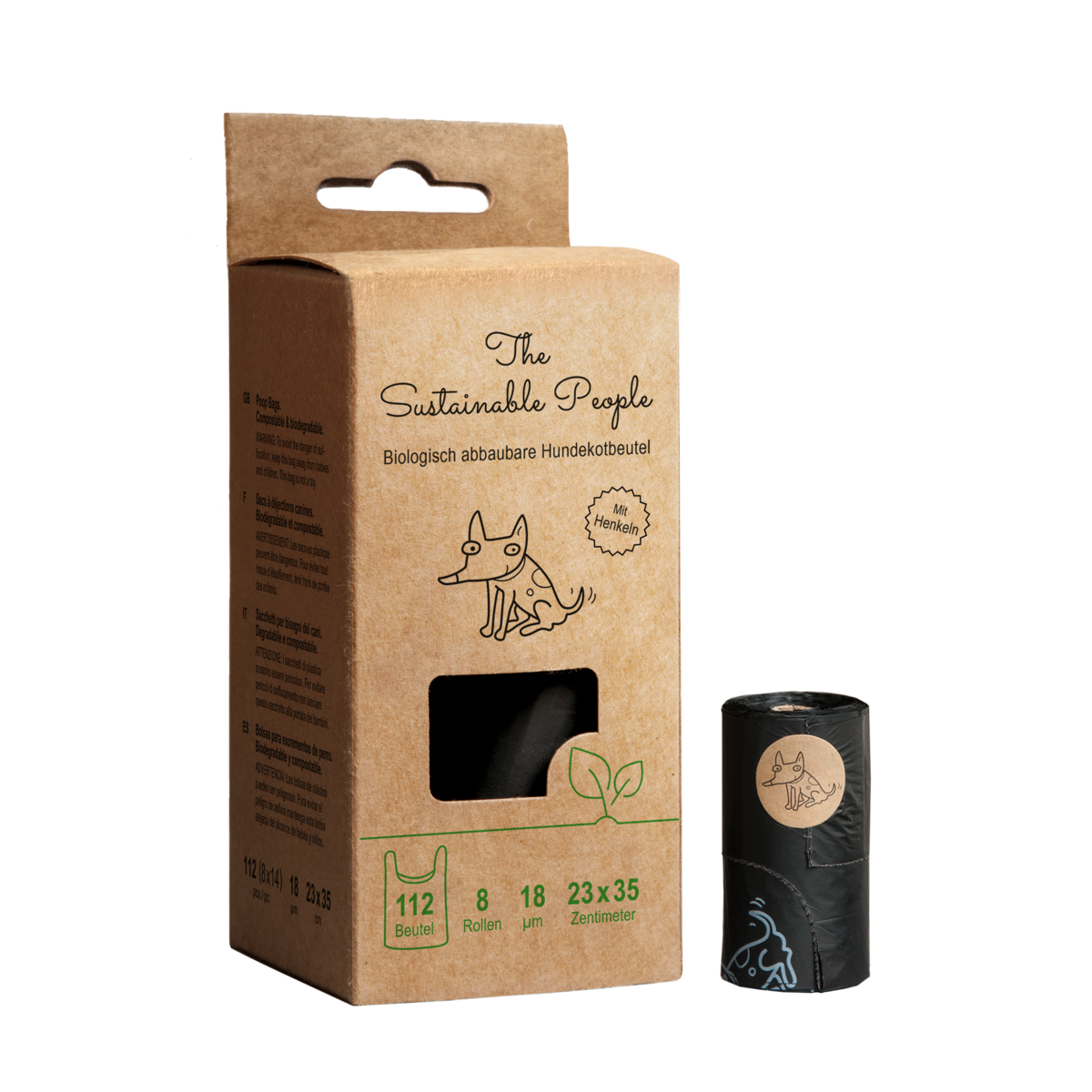 Biodegradable Dog Waste Bags with Handles (112 bags/box)