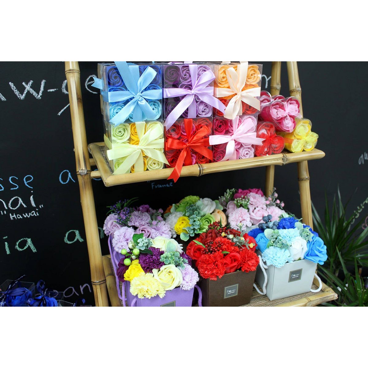 Soap Flowers - Pink  Roses - Set of 9