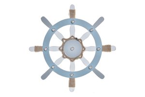 DECORACION PARED MADERA LED 37X4X37 TIMON AZUL LM196676