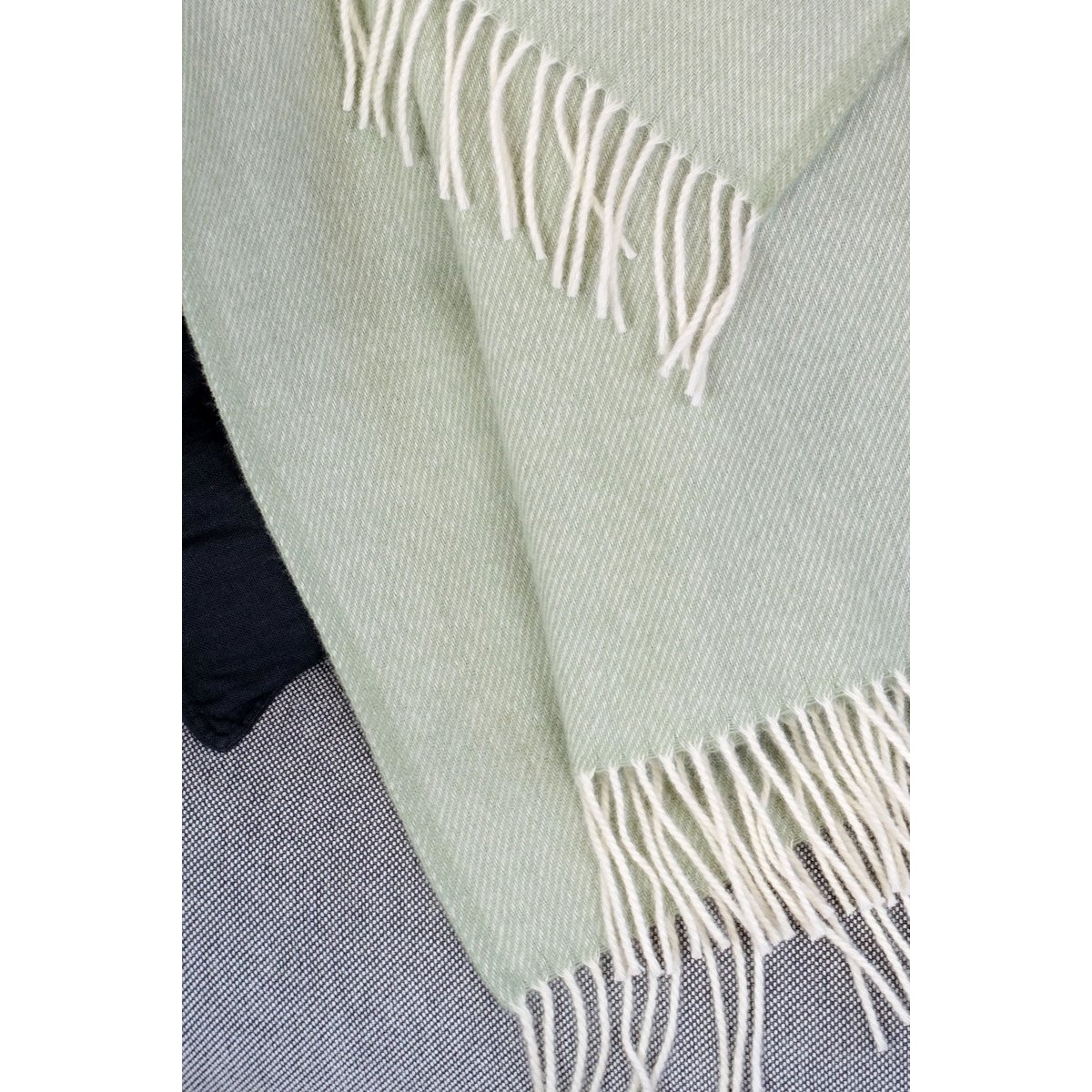 Wool blanket / cuddly blanket plain sage