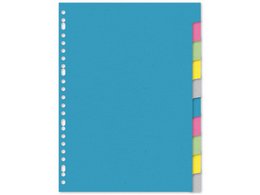 Tabblad Kangaro A4 blanco recycled karton 220gr 23r. 10dlg ass