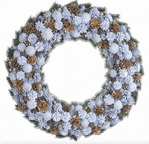 Kerstkrans landelijk XXL | ø 72 cm | extra grote krans landelijk rond | kerstdecoratie deurkrans | Krans voor de kerst | kerstversiering kransen | Wit