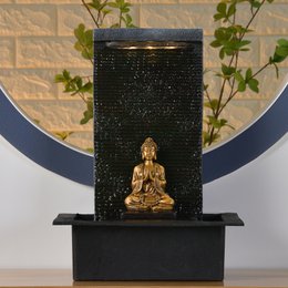 Zimmerbrunnen – Zenitude – Buddha-Statue LED-Beleuchtung – Zen- und Entspannungsatmosphäre – Deko-Idee