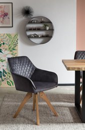Armchair vintage velvet velor, black