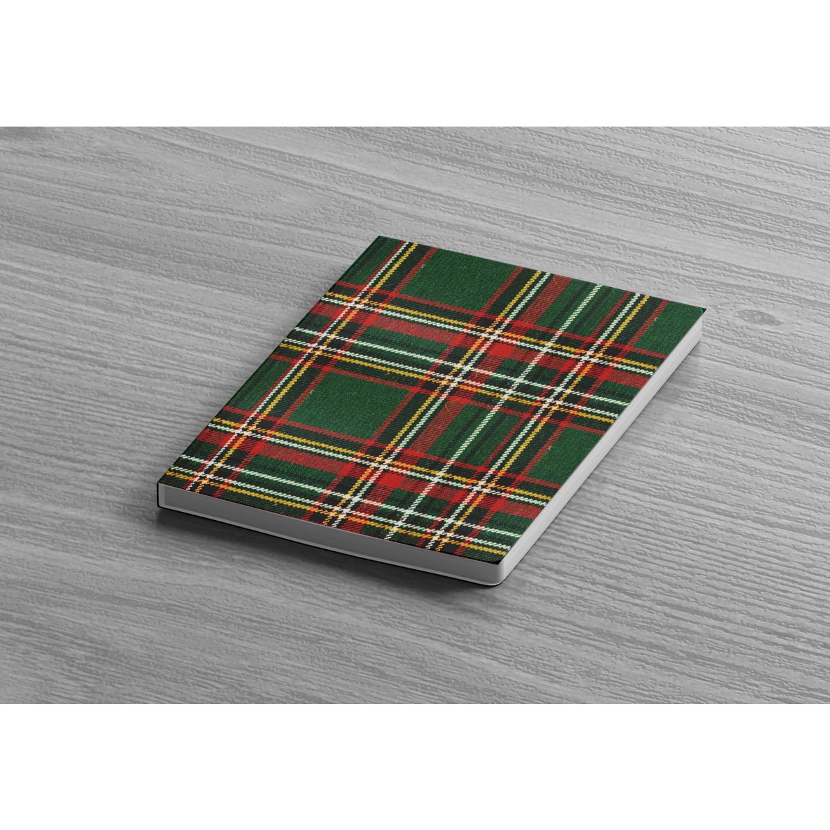 Tartan A5/A6 Notebook - GRØNNE/RØDE FIRKANTER