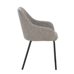 Krzesło jadalni z podłokietnikiem Lucy Taupe Fabric