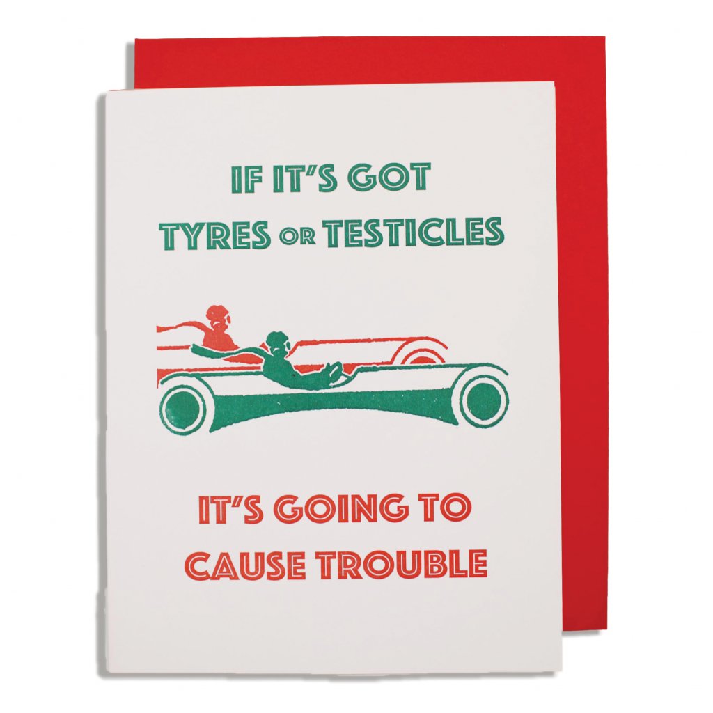 Cartes d'archiviste wenskaart - pneus ou testicules