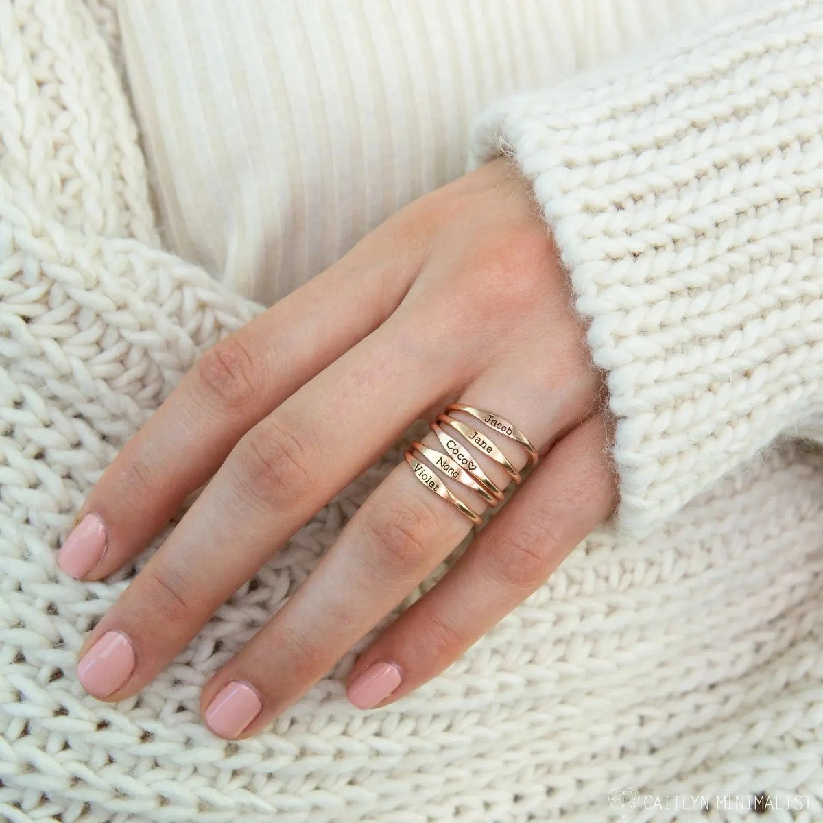 Tiny Name Ring - Minimalistyczny pierścionek - delikatny pierścionek