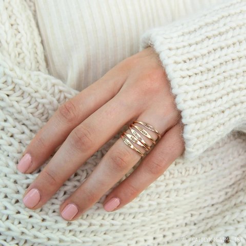 Kleiner Namensring - Minimalistischer Ring - zarter Ring