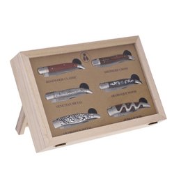 Æske med 6 LAGUIOLE HERITAGE foldeknive